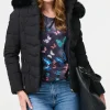 Faux Fur Hooded Zip-Up Puffer Jacket