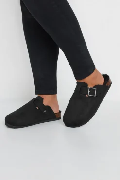 Faux Fur Lined Clogs In Extra Wide Fit