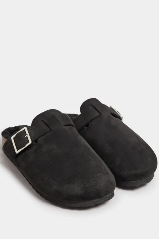 Faux Fur Lined Clogs In Extra Wide Fit