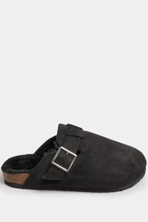 Faux Fur Lined Clogs In Extra Wide Fit