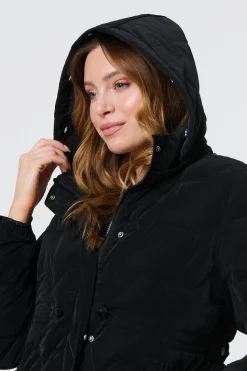 Faux Fur Padded Zip-Up Hooded Jacket