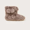 Faux Fur Pom-Pom Slipper Boots