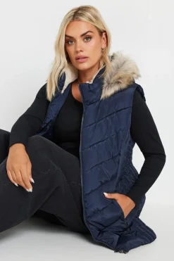 Faux Fur Trim Padded Gilet