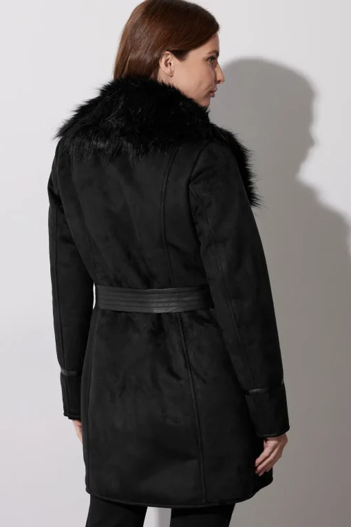 Faux Suede Belted Jacket
