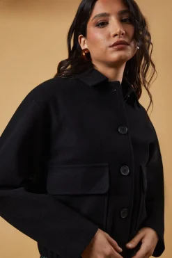 Faux Wool Bomber Jacket
