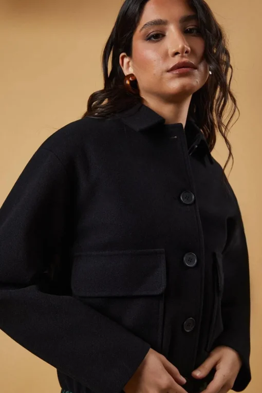 Faux Wool Bomber Jacket