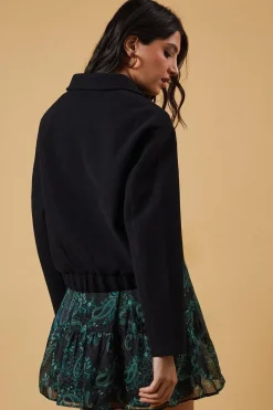 Faux Wool Bomber Jacket
