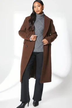 Faux Wool Double Breasted Coat