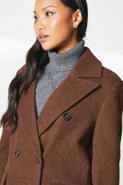Faux Wool Double Breasted Coat