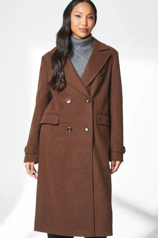 Faux Wool Double Breasted Coat