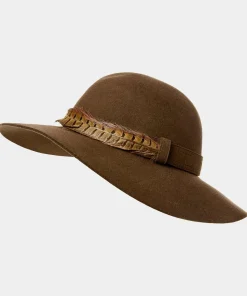 Feather Trim Floppy Fedora Hat