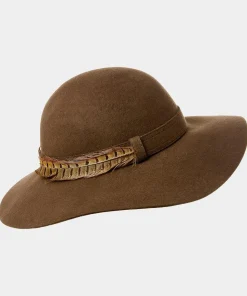 Feather Trim Floppy Fedora Hat