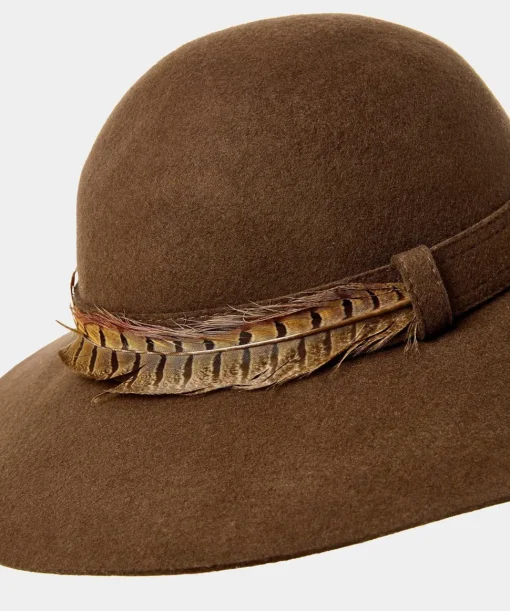 Feather Trim Floppy Fedora Hat