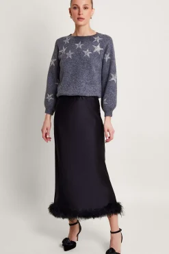 Felis Satin Feather Skirt