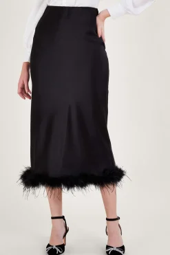 Felis Satin Feather Skirt
