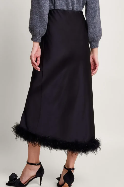 Felis Satin Feather Skirt