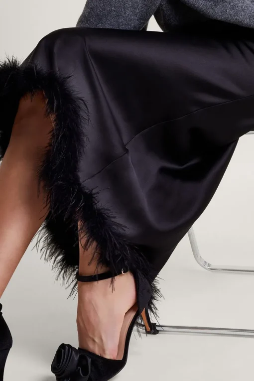 Felis Satin Feather Skirt