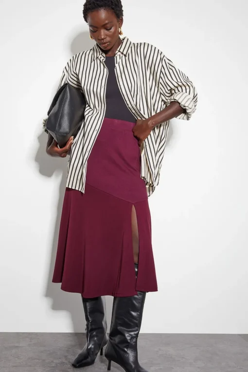 Fifi Jersey Panel Midi Skirt