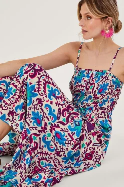Fire Flower Ikat Cami Dress