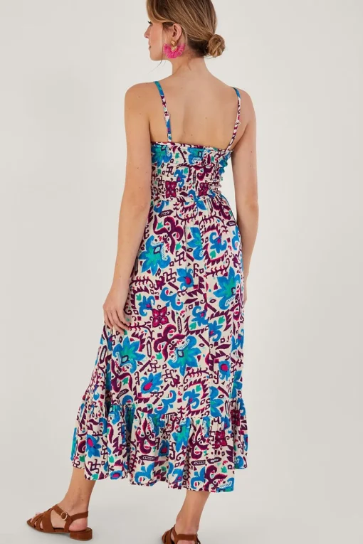 Fire Flower Ikat Cami Dress