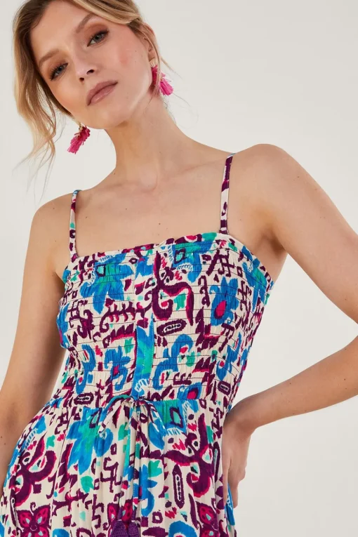 Fire Flower Ikat Cami Dress