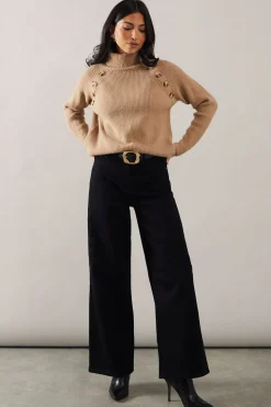 Fisherman Rib Roll Neck Jumper