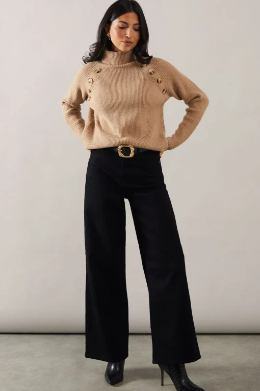 Fisherman Rib Roll Neck Jumper