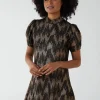 Fixed Wrap Skater Dress With Tie