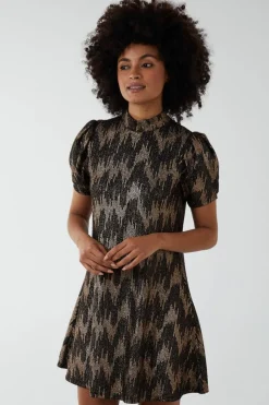 Fixed Wrap Skater Dress With Tie