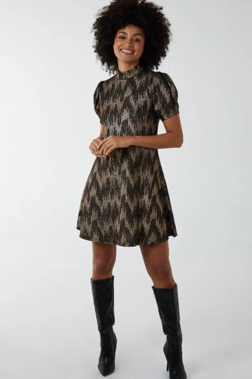 Fixed Wrap Skater Dress With Tie