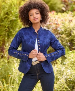 Floral Cropped Military Jacket