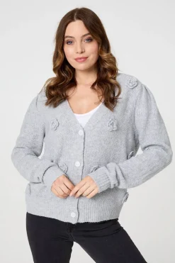 Floral Embroidered Cropped Cardigan