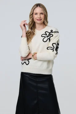 Floral Embroidered Relaxed Jumper