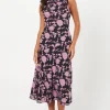 Floral Jacquard Midi Wedding Guest Dress