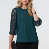 Floral Lace 3/4 Sleeve Blouse