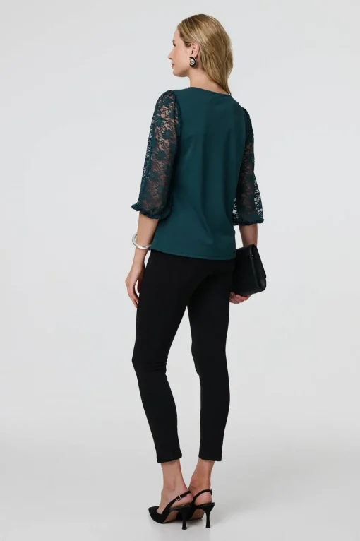 Floral Lace 3/4 Sleeve Blouse
