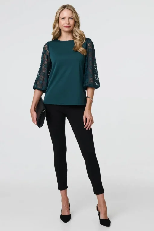 Floral Lace 3/4 Sleeve Blouse