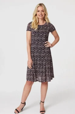 Floral Lace Short Sleeve Dress