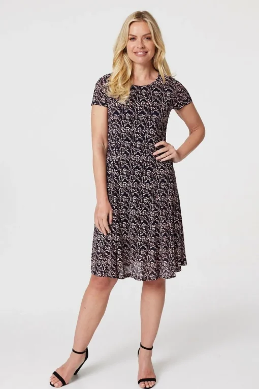 Floral Lace Short Sleeve Dress
