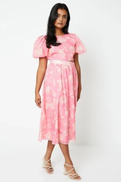 Floral Organza Puff Sleeve Top