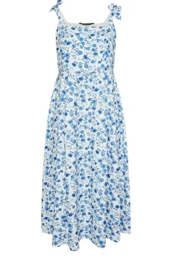 Floral Print Bow Strap Midaxi Dress