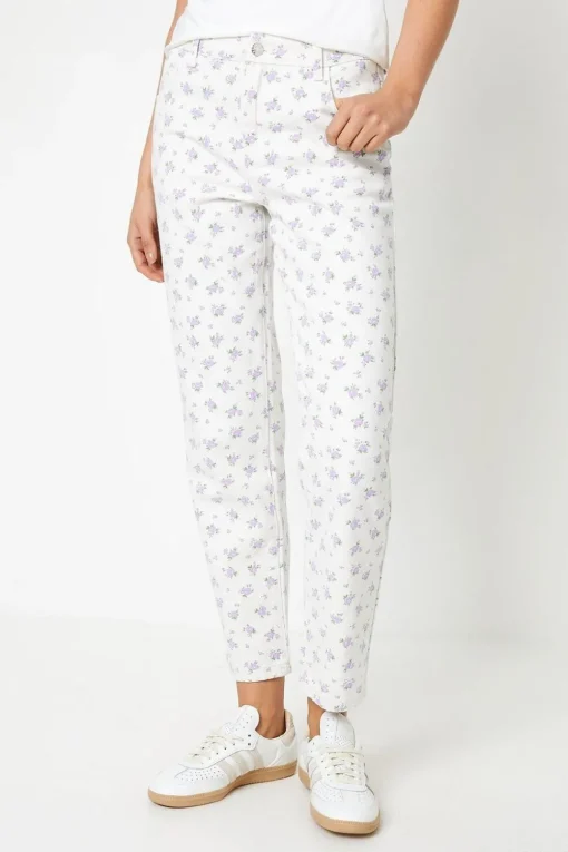 Floral Print Denim Jean