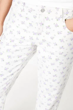 Floral Print Denim Jean