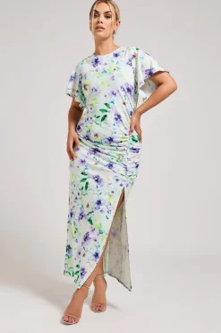 Floral Print Gathered Dress