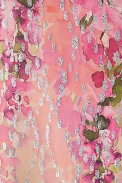 Floral Print Glitter Shift Dress