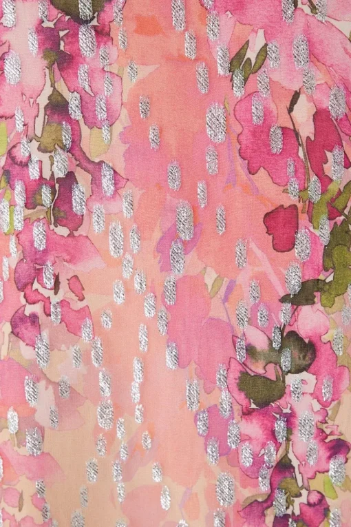 Floral Print Glitter Shift Dress