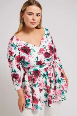 Floral Print Peplum Top