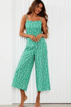 Floral Print Tie Back Culotte Jumpsuit