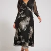 Floral Print Twist Front Maxi Dress