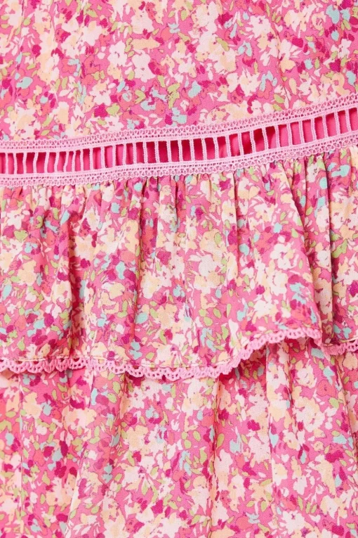 Floral Printed Tiered Mini Skirt